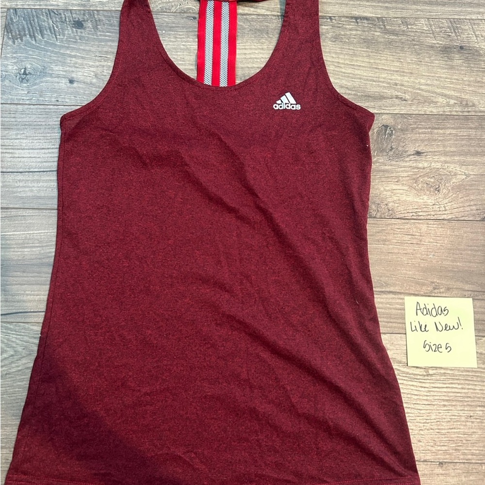 LIKE NEW! Adidas Women's Maroon Tank Top